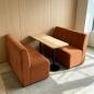 Preview: Muxing Sofa Sitzbank für Gastronomie, Gastro-Sofa Dinerbank Restaurantbank Polsterbank, Café Bar Bistro Hotel Möbel, Braun, 120 × 65 × 78 cm 【2508-16】