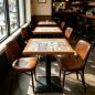 Preview: Muxing Gewerblicher Café-Tisch, quadratischer Restauranttisch, Bistrotisch Esstisch für Café, Bar, Bistro, Küche und Gastronomie 70 × 70 × 75 cm 【HUA-F70-】