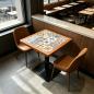 Preview: Muxing Gewerblicher Café-Tisch, quadratischer Restauranttisch, Bistrotisch Esstisch für Café, Bar, Bistro, Küche und Gastronomie 70 × 70 × 75 cm 【HUA-F70-】