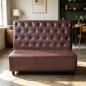 Preview: Muxing Gastronomiemöbel Stuhl Sofa Sitzbank, Dinerbank Restaurantbank für Café Bar Bistro Hotel, gepolsterte Sitzmöbel, Braun 120 × 65 × 105 cm 【Y-03KAFEI】