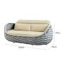 Preview: Muxing Gartenlounge Set 4-teilig mit 2 Einzelsesseln, Dreisitzer-Sofa und Couchtisch, Wasserabweisend, Ideal für Garten, Terrasse und Hof