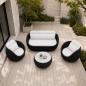 Preview: Muxing Gartenlounge Set 4-teilig mit 2 Einzelsesseln, Dreisitzer-Sofa und Couchtisch, Wasserabweisend, Ideal für Garten, Terrasse und Hof