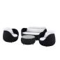 Preview: Muxing Gartenlounge Set 4-teilig mit 2 Einzelsesseln, Dreisitzer-Sofa und Couchtisch, Wasserabweisend, Ideal für Garten, Terrasse und Hof