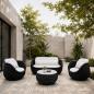 Preview: Muxing Gartenlounge Set 4-teilig mit 2 Einzelsesseln, Zweisitzer-Sofa und Couchtisch, Wasserabweisend, Ideal für Garten, Terrasse und Hof, Schwarz