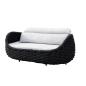 Preview: Muxing Gartenlounge Set 4-teilig mit 2 Einzelsesseln, Zweisitzer-Sofa und Couchtisch, Wasserabweisend, Ideal für Garten, Terrasse und Hof, Schwarz