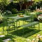 Preview: MuXing Gartenmöbel Tisch- und Stuhlset – Outdoor Eisenmöbel, geeignet für Gartenrestaurants, Cafés und andere Außenbereiche, grün【HYZL】