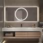 Preview: Muxing Sinterstein Waschbecken mit Schublade und Ablage – Moderne Waschtischkombination mit LED-Spiegel für das Badezimmer 【YT2032-K】