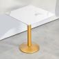 Preview: Muxing Gastronomiemöbel Cafe Bar Restaurants Hotel Einrichtung Quadratischer Tisch Bistrotisch Weiß gold HMJT /YBBMJT/