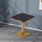 Preview: Muxing quadratischer Tisch Esstisch quadratischer Couchtisch Kaffeetisch Bistrotisch Schreibtisch Schwarz Gold 60*60*75cm