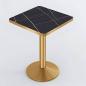 Preview: Muxing quadratischer Tisch Esstisch quadratischer Couchtisch Kaffeetisch Bistrotisch Schreibtisch Schwarz Gold 60*60*75cm