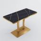 Preview: Muxing Langer Tisch, Esstisch, Couchtisch, Kaffeetisch, Bartisch, Schreibtisch, Schwarz Gold, 120 * 60 * 75 cm