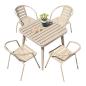 Preview: MuXing 5-teiliges Gartenmöbel-Set – 4 Einzelsessel, 1 Tisch, Outdoormöbel, Terrassenmöbel, Essgruppe für den Garten Witterungsbeständig Beige L80cm /KLNZY80/