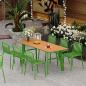 Preview: Muxing Gartenmöbelgarnitur,Gartenmöbelset 7tlg,Outdoor Essgruppe Tisch und Stuhlkombination Set,Set aus einem Tisch 160x80x75cm und 6 Stühlen Grün /YZLY6/
