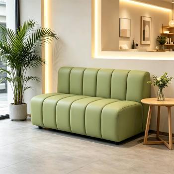 Muxing Gewerbesofa Gastro-Sofa Sitzbank, gepolsterte Restaurantbank für Café Bar Bistro Hotel Empfangsbereich, Hellgrün, 120 × 70 × 80 cm 【1076】