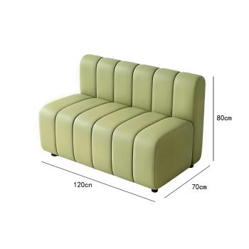 Muxing Gewerbesofa Gastro-Sofa Sitzbank, gepolsterte Restaurantbank für Café Bar Bistro Hotel Empfangsbereich, Hellgrün, 120 × 70 × 80 cm 【1076】