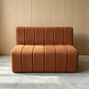 Preview: Muxing Sofa Sitzbank für Gastronomie, Gastro-Sofa Dinerbank Restaurantbank Polsterbank, Café Bar Bistro Hotel Möbel, Braun, 120 × 65 × 78 cm 【2508-16】