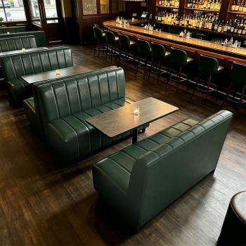 Muxing Gastro-Sofa Gewerbesofa Dinerbank, Restaurantbank Sitzbank Polsterbank, Gastronomiemöbel für Café Bar Bistro Hotel, Dunkelgrün 120 x 65 x 85 cm【C1-60】