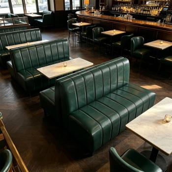 Muxing Gastro-Sofa Gewerbesofa Dinerbank, Restaurantbank Sitzbank Polsterbank, Gastronomiemöbel für Café Bar Bistro Hotel, Dunkelgrün 120 x 65 x 85 cm【C1-60】