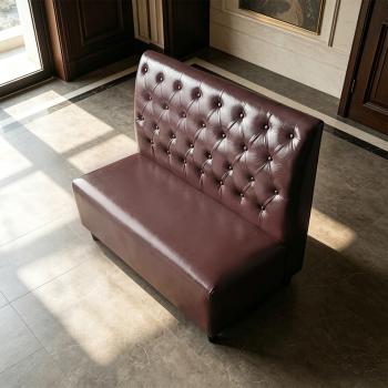 Preview: Muxing Gastronomiemöbel Stuhl Sofa Sitzbank, Dinerbank Restaurantbank für Café Bar Bistro Hotel, gepolsterte Sitzmöbel, Braun 120 × 65 × 105 cm 【Y-03KAFEI】