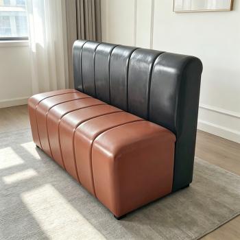 Muxing Gastro Sitzbank Dinerbank Sofa, Restaurantbank Polsterbank, Gastronomiemöbel Stuhl für Café Bar Bistro Hotel Schwarz-Braun 120 × 60 × 80 cm【Y-06PINSE】