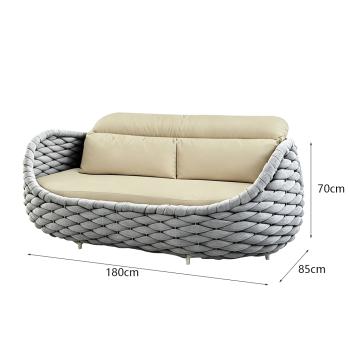 Muxing Gartenlounge Set 4-teilig mit 2 Einzelsesseln, Dreisitzer-Sofa und Couchtisch, Wasserabweisend, Ideal für Garten, Terrasse und Hof