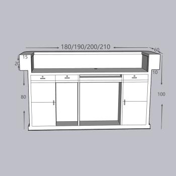 MuXing Reception Desk, Bar Counter, Rounded Corner Design, Vertical Stripe Pattern, Salon, Hotel, Store Front Desk【Baise】