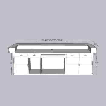 MuXing Reception Desk, Bar Counter, Rounded Corner Design, Vertical Stripe Pattern, Salon, Hotel, Store Front Desk【Baise】