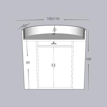 Muxing Empfangstheke Theke geschwungene Tresen Kasse Empfangstresen