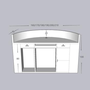Muxing Empfangstheke Theke geschwungene Tresen Kasse Empfangstresen