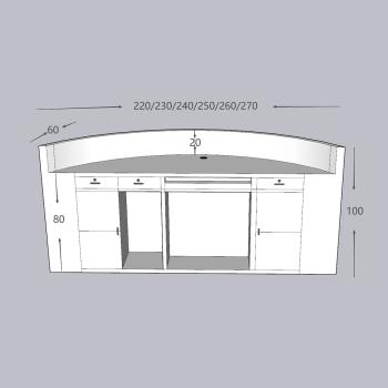 Muxing Empfangstheke Theke geschwungene Tresen Kasse Empfangstresen