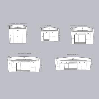 Muxing Empfangstheke Theke geschwungene Tresen Kasse Empfangstresen
