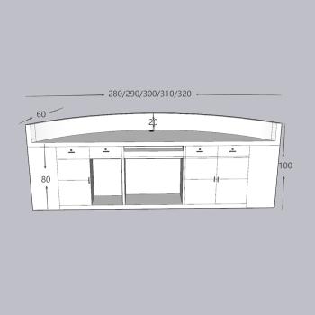 Muxing Empfangstheke Theke geschwungene Tresen Kasse Empfangstresen