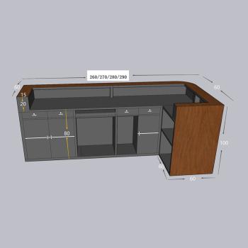 Muxing Bartheke,Empfangstheke mit LED-Beleuchtung,Bar-Möbel,  Rezeptionstresen, Verkaufstheke,Kassentisch,Theke Braun