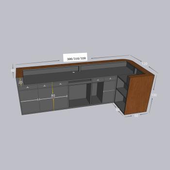 Muxing Bartheke,Empfangstheke mit LED-Beleuchtung,Bar-Möbel,  Rezeptionstresen, Verkaufstheke,Kassentisch,Theke Braun