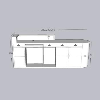 Muxing Ladenkasse kleine Theke Ladentheke kassen Empfangstheke Empfangstisch links