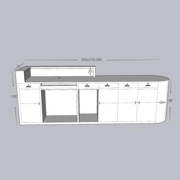 Muxing Ladenkasse kleine Theke Ladentheke kassen Empfangstheke Empfangstisch links