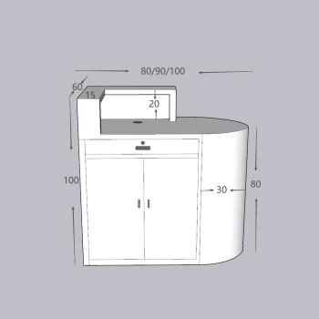 Muxing Ladenkasse kleine Theke Ladentheke kassen Empfangstheke Empfangstisch links
