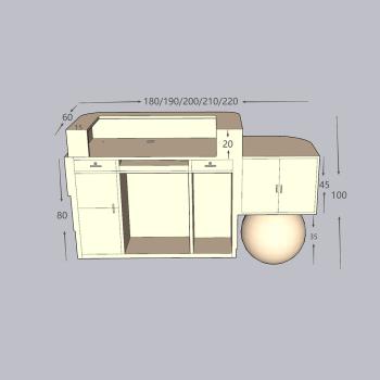Muxing Kassentresen für Geschäfte, Empfangstresen für Modeboutiquen, Firmentheke, Empfangstheke, Firmen-Rezeptionstresen