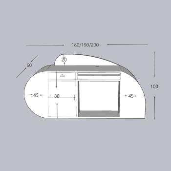 Muxing Salon Geschäft Empfangstisch Laden Kasse Kurvige Theke Gebogene Bar