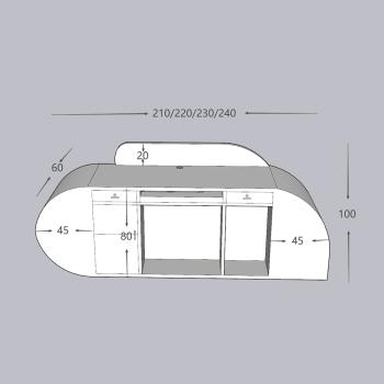 Muxing Salon Geschäft Empfangstisch Laden Kasse Kurvige Theke Gebogene Bar