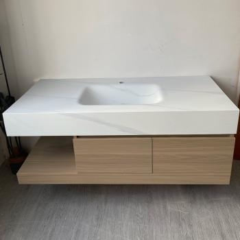 Muxing Waschbecken mit schublade Ablage Waschtisch LED Spiegel Badezimmerspüle 【RW2032-K】