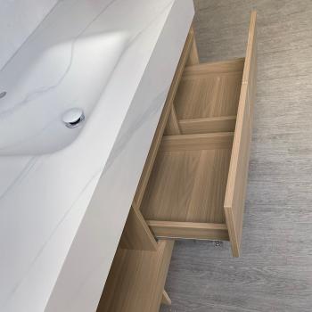 Muxing Waschbecken mit schublade Ablage Waschtisch LED Spiegel Badezimmerspüle 【RW2032-K】