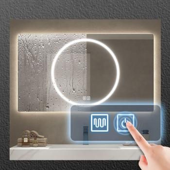 Muxing Waschbecken mit schublade Ablage Waschtisch LED Spiegel Badezimmerspüle【YT2032-K】