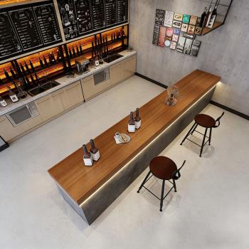 Muxing Theke Industriestil-Kassentheke Restaurant-Bar  Bar-Theke Empfangstheke Rezeption Kasse Bar 180*60*100cm Grau【CTSN 180】