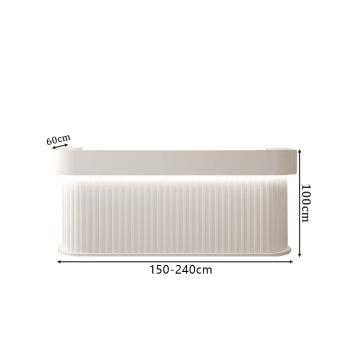 MuXing Reception Desk, Bar Counter, Rounded Corner Design, Vertical Stripe Pattern, Salon, Hotel, Store Front Desk【Baise】