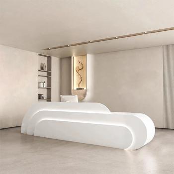 Muxing Salon Geschäft Empfangstisch Laden Kasse Kurvige Theke Gebogene Bar