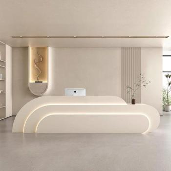 Muxing Salon Geschäft Empfangstisch Laden Kasse Kurvige Theke Gebogene Bar