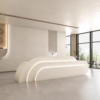 Muxing Salon Geschäft Empfangstisch Laden Kasse Kurvige Theke Gebogene Bar