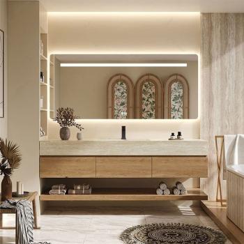 Preview: MuXing Waschbecken ,Wandspiegel ,Wandschrank, Wand-Waschbecken, Waschtisch mit Aufsatzbecken, Spüle mit Armaturenloch