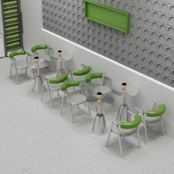 Preview: MuXing Couchtisch, Kaffeetisch, Gastronomietisch, Esstisch, Bistrotisch, Industrietisch, Tisch aus Edelstahl